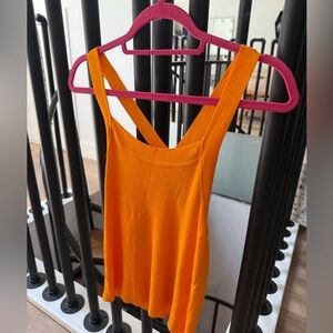 NWOT UCOB Orange Fitted Backless Tank Top